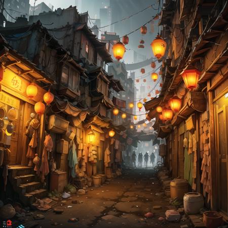 20221220160694-1874690990-cyberpunk slum, oriental design, hanging lanterns, digital painting, concept art, illustration, intricate, ((tileset))__.png